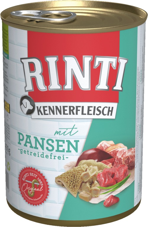 RINTI Kennerfleisch Cibo Umido per Cani con 70% di Carne e Frattaglie - 400 g
