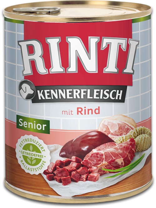RINTI Kennerfleish Senior Beef cibo umido per cani anziani con manzo 800 g