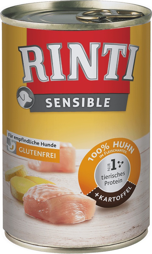 RINTI Sensible Cibo Umido per Cani Adulto Pollo e Patate 400 g - Senza Cereali, Formulato per Cani Sensibili