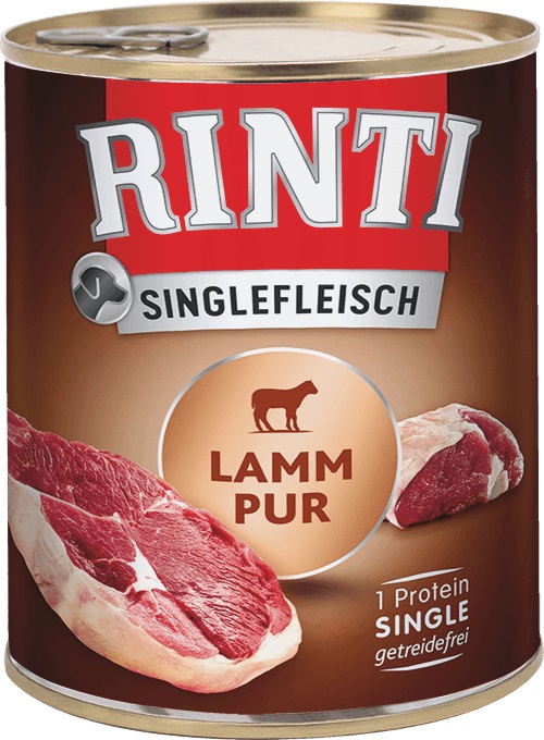RINTI Monoproteico Agnello 800 g - Cibo umido per cani adulti, ricco di proteine e senza carboidrati aggiunti