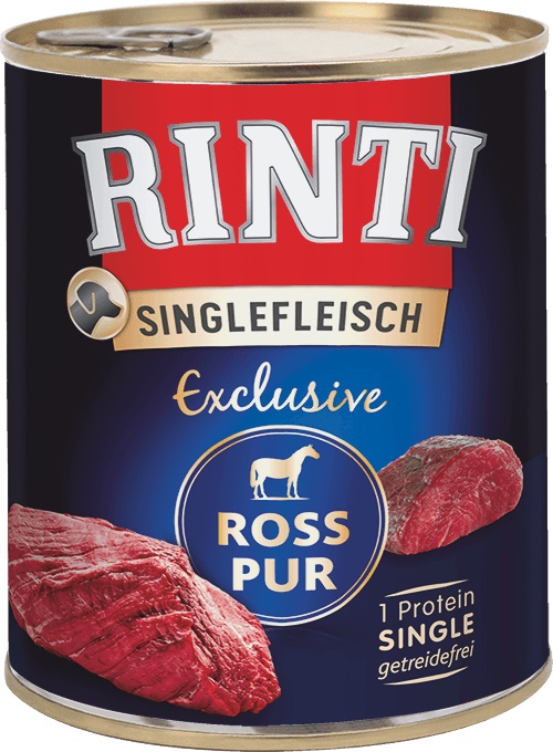 RINTI Monoproteico Exclusive Cavallo Puro 800 g - Alimento Umido per Cani Adulti Senza Cereali e Conservanti