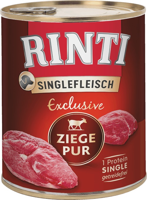 RINTI Monoproteico Exclusive Capra 800 g - Alimento umido per cani adulti, senza cereali e conservanti