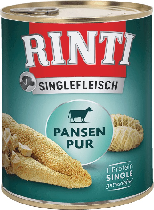 RINTI Monoproteico Cibo Umido per Cani Adulto - Rumen Puro 800 g