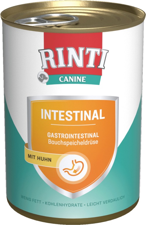 RINTI Canine Intestinal Cibo Umido per Cani con Pollo - 400 g, Alimento Specifico per Problemi Gastrointestinali