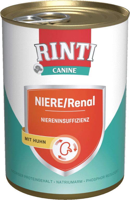 RINTI Canine Reni con Pollo - Cibo umido per cani 400 g per insufficienza renale