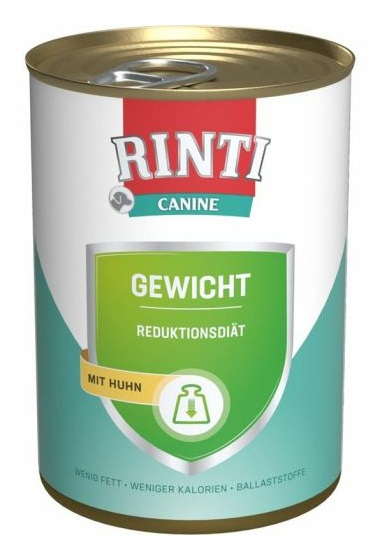 RINTI Canine Peso Cibo Umido per Cani con Pollo Dietetico 400 g - Formula per Cani in Sovrappeso