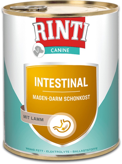 RINTI Canine Intestinal Cibo Umido per Cani Adulto con Agnello 800 g - Alimento Dietetico per Problemi Gastrointestinali