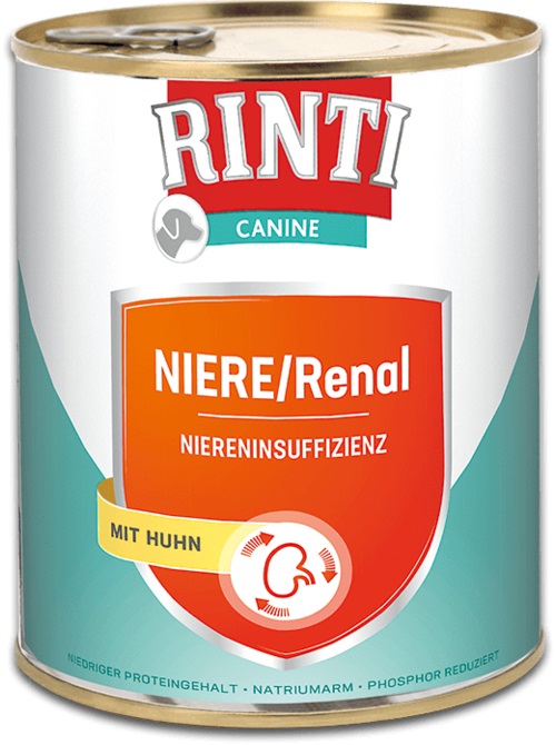 RINTI Canine Reni con Pollo 800 g - Alimento umido per cani adulti con insufficienza renale