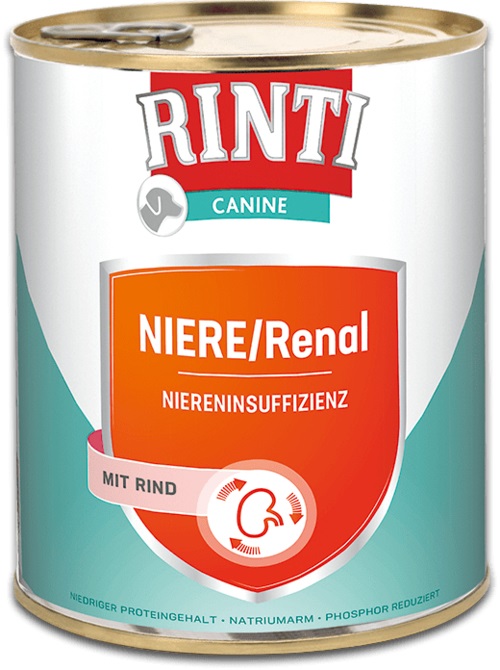 RINTI Canine Reni con Manzo 800 g - Alimento umido per cani adulti con insufficienza renale