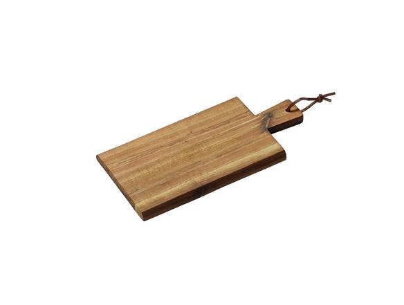Kesper 28190 Tagliere Rettangolare in Legno di Acacia con Manico - 29 x 14 x 1,5 cm, Certificato FSC