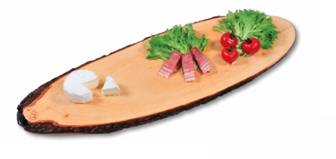 Kesper 61204 Vassoio in Legno d'Ontano con Corteccia, 70-79 x 25 x 2 cm - Ideale per Buffet e Servizio