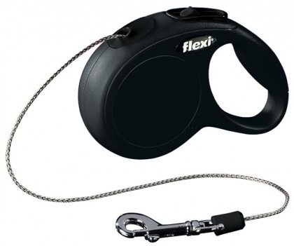Flexi New Classic Guinzaglio Retrattile XS 3 m Nero - Fino a 8 kg, Sistema Frenante a Corsa Breve, Design Ergonomico