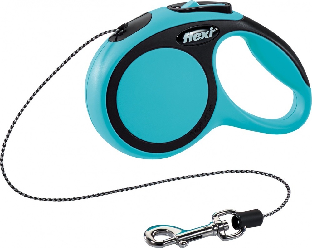 FLEXI New Comfort Guinzaglio Retrattile 3 m XS Blu con Corda Avvolgibile e Impugnatura Regolabile