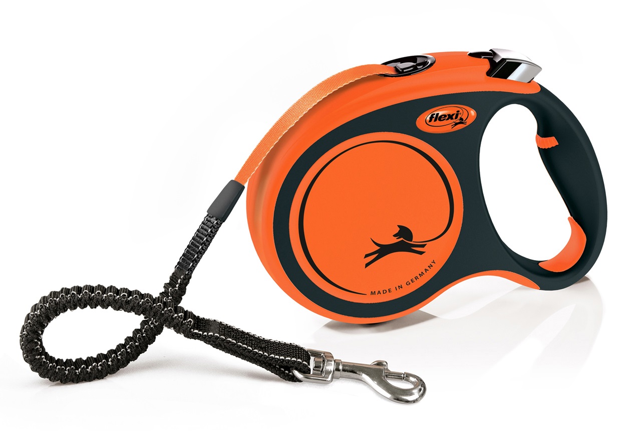 Flexi Guinzaglio Xtreme L 5 m Nero/Arancione - Guinzaglio Automatico Robusto per Cani fino a 65 kg con Impugnatura Ergonomica