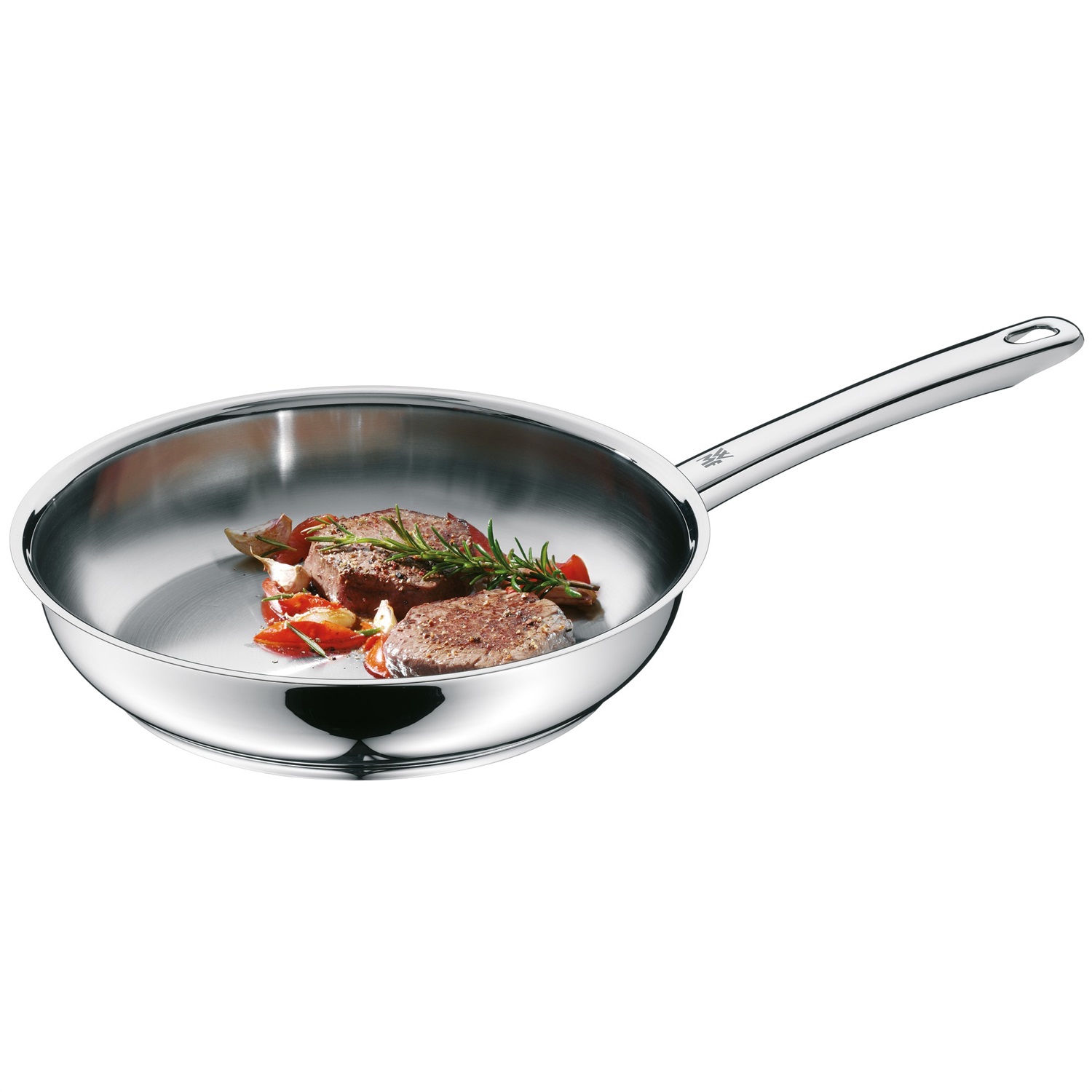 WMF Profi Padella 20 cm in Acciaio Satinato Cromargan - Lavabile in Lavastoviglie, Inodore e Insapore, Fondo Induzione TransTherm