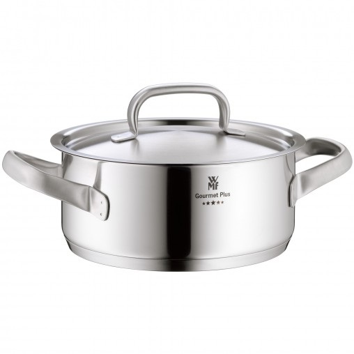 WMF Gourmet Plus Tegame 24 cm in Acciaio Inox Cromargan 18/10 con Coperchio - Volume 4,1 L
