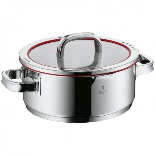WMF Funzione 4 Casseruola Bassa 24 cm in Acciaio Inox 18/10 con Coperchio - Volume 4,1 L