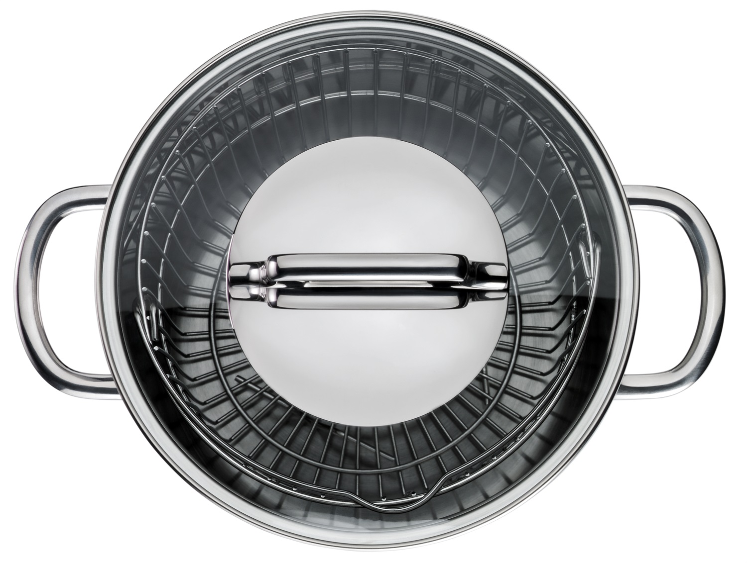 WMF Asparagiera con Coperchio in Vetro, 16 cm - Acciaio Inox 18/10, Design Elegante e Lavabile in Lavastoviglie