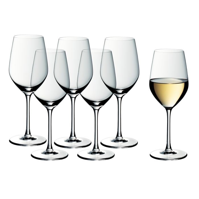 WMF Set di 6 Bicchieri da Vino Bianco Easy Plus in Cristallo - Lavabili in Lavastoviglie