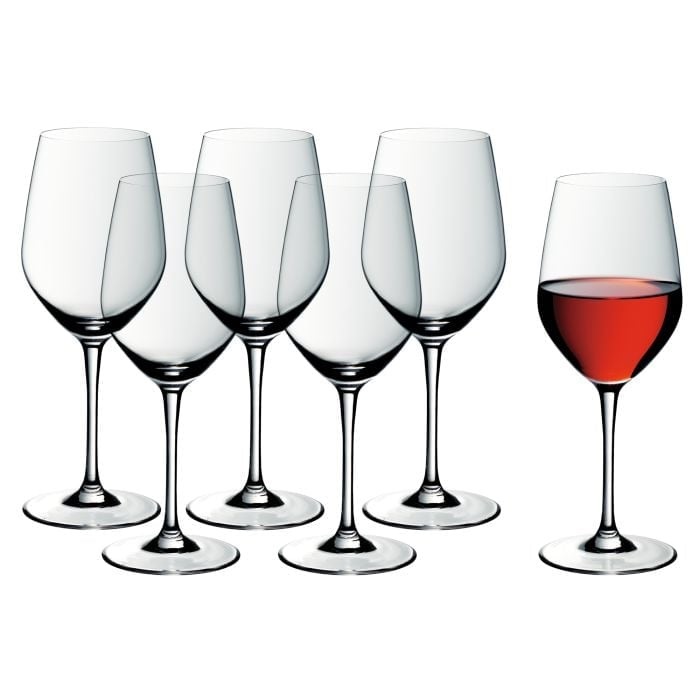 WMF Easy Plus Set di 6 Calici per Vino Rosso - Capacità 450 ml, Acciaio Inossidabile