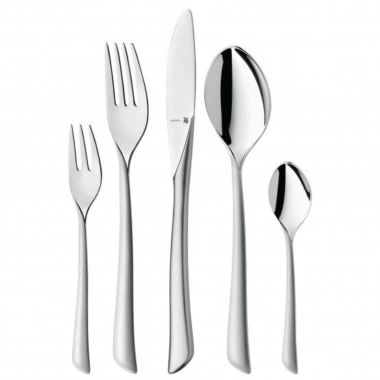 WMF Avance 1142916390 - Set di Posate Virginia in Cromargan Protect, 30 Pezzi con Forchette, Coltelli e Cucchiai