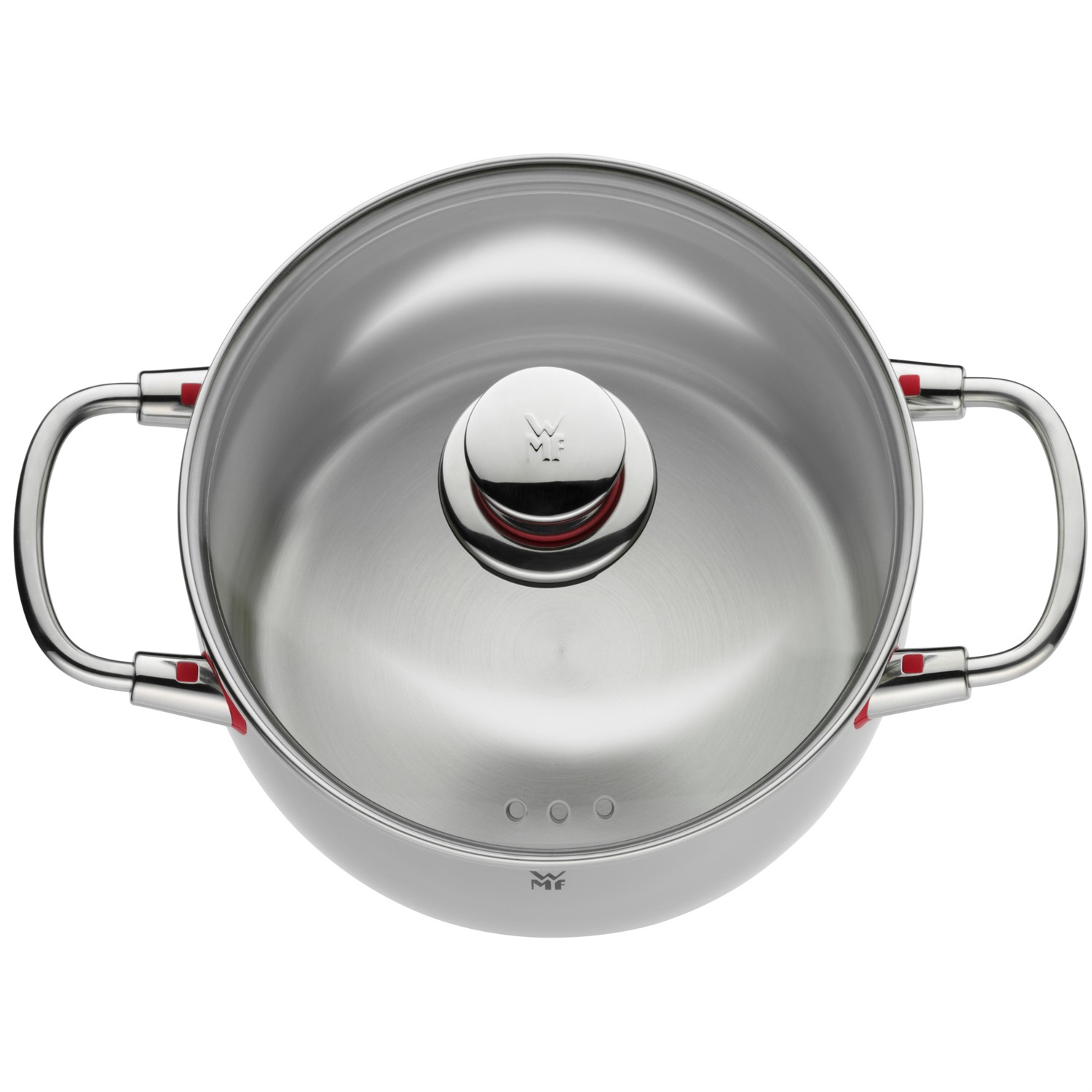WMF Quality One Set di Pentole 4 Pezzi in Acciaio Inox con Coperchi in Vetro - Include Tegame e Pentole Ø 16, 20, 24 cm