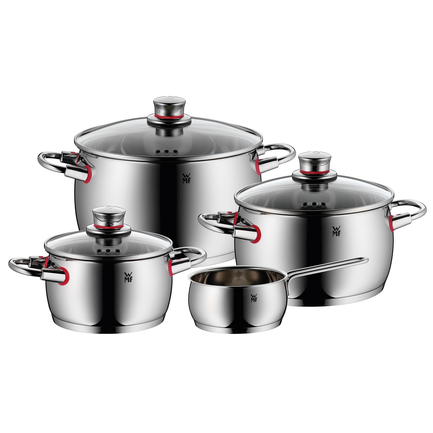 WMF Quality One Set di Pentole in Acciaio Inossidabile Cromargan con Sfiato per Vapore - 4 Pezzi (16, 20, 24 cm)