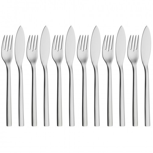 WMF Set di Posate da Pesce 12 Pezzi in Acciaio INOX Cromargan 18/10 - Indeforabili e Lavabili in Lavastoviglie
