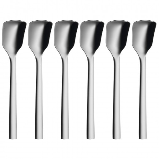 WMF Set da 6 Cucchiaini per Gelato in Acciaio Inox 18/10 Cromargan - Lunghezza 14 cm, Design Jutta Keil, Confezione Regalo