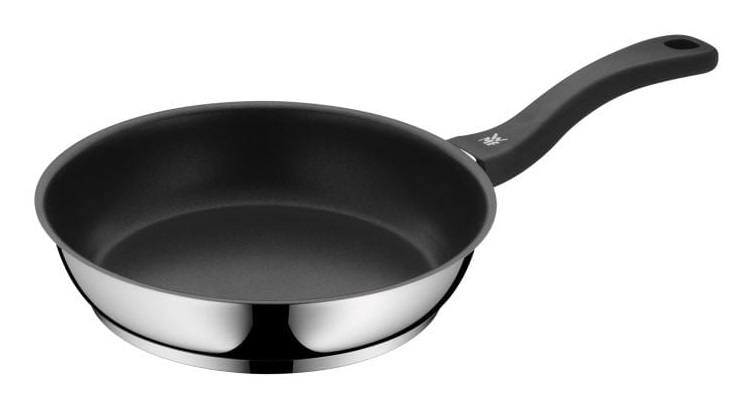 WMF Padella Devil Ø 24 cm in Acciaio Inossidabile Cromargan con Rivestimento Antiaderente, Manico in Plastica, Adatta per Induzione