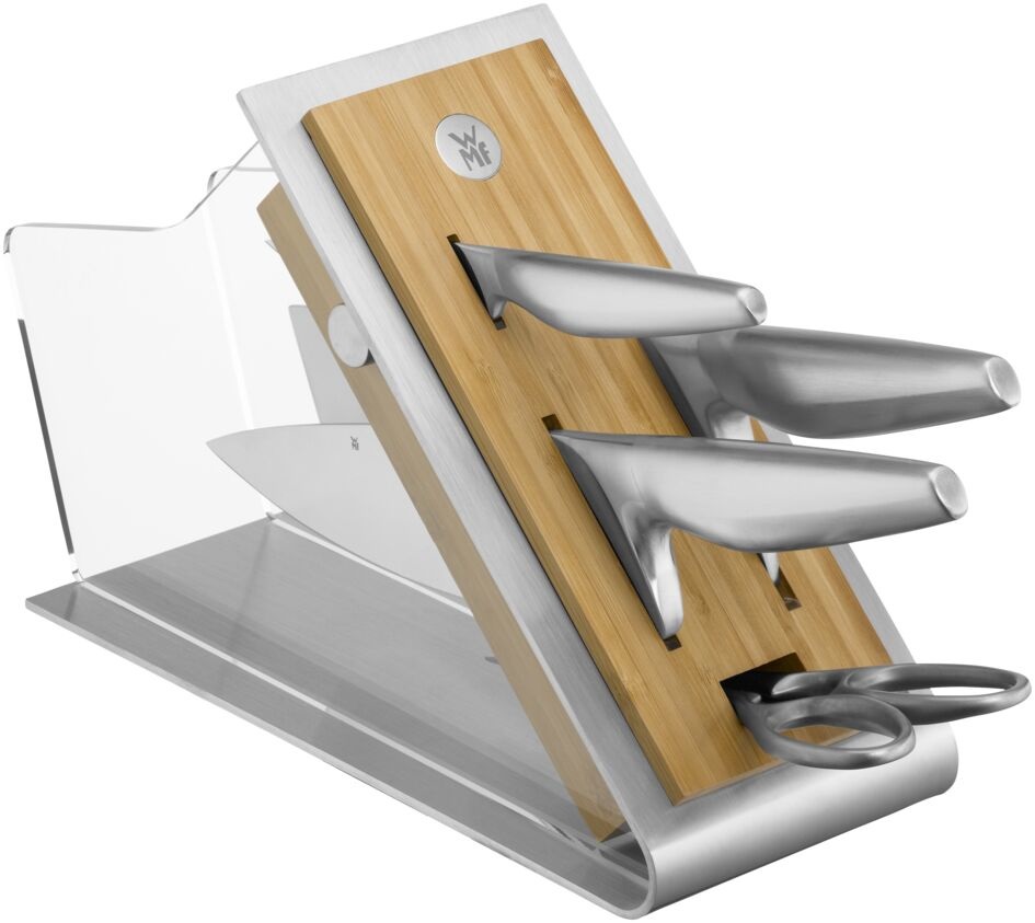 WMF Set di Coltelli da Cucina Chef's Edition in Cromargan® - 5 Pezzi con Supporto