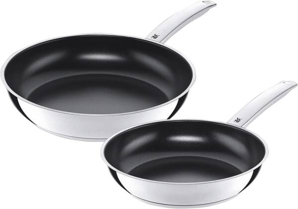 WMF Durado - Set di 2 padelle per cottura a induzione, 24/28 cm, in acciaio inox Cromargan con rivestimento in ceramica, resistenti al forno