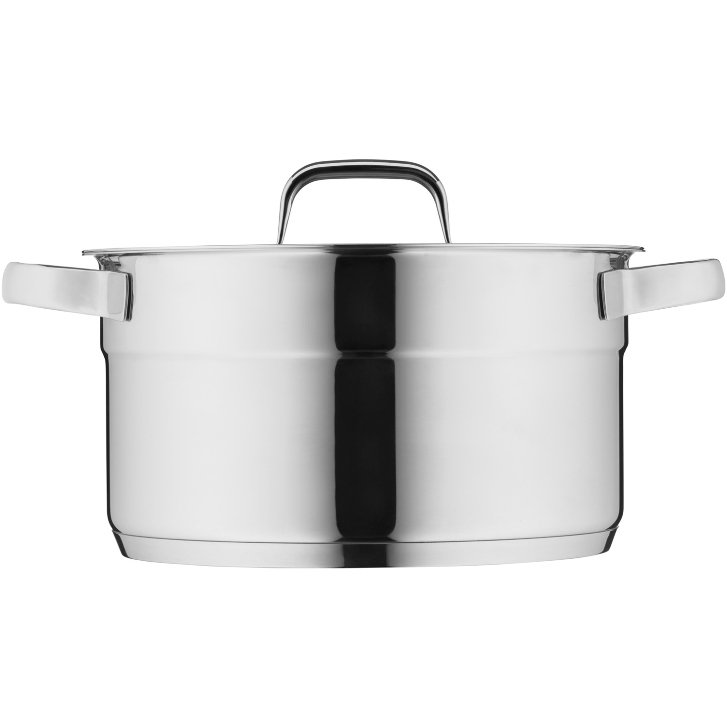 WMF Compact Cuisine - Pentola grande 24 cm in acciaio inox Cromargan lucido con coperchio in vetro, 5,6 l, impilabile