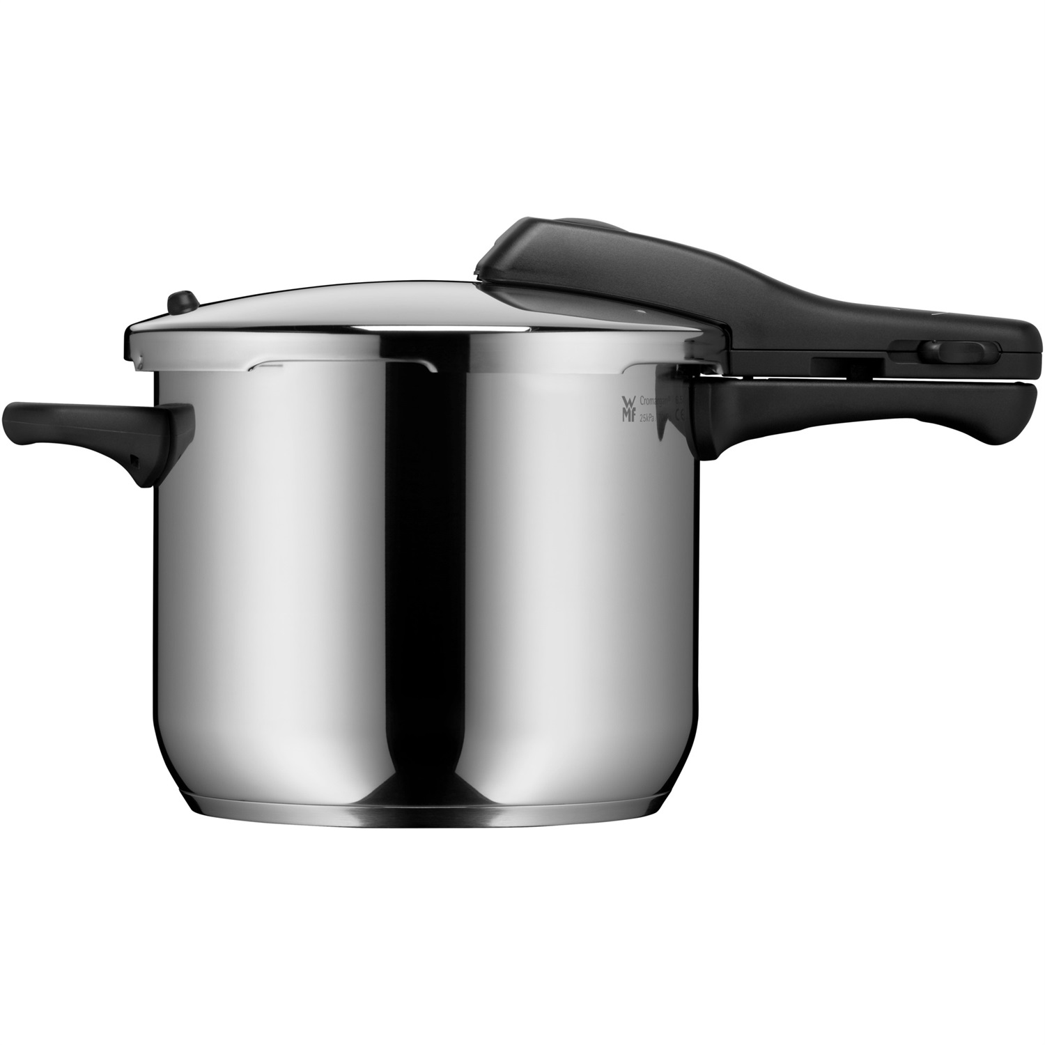 WMF Perfect Pentola a Pressione 6,5 L in Acciaio INOX Cromargan con Induzione, 2 Livelli di Cottura e Manico Rimovibile