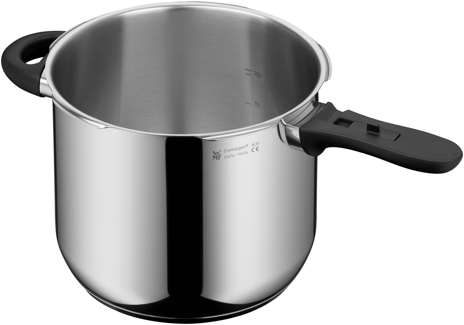 WMF Perfect Plus Pentola a Pressione 6,5L Acciaio Inox Induzione con Manico Rimovibile e 2 Livelli di Cottura