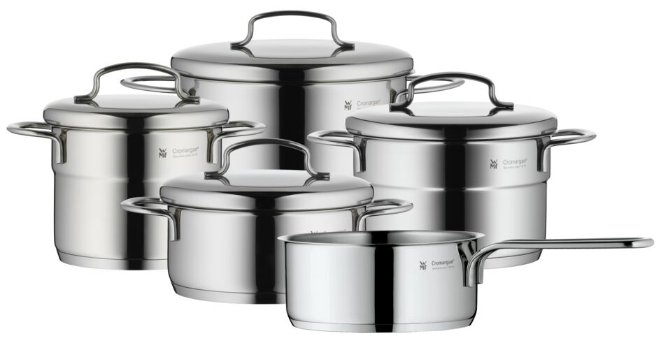 WMF Mini Set di Pentole 5 Pezzi in Acciaio Inossidabile - Lavabile in Lavastoviglie, Design per Porzioni Ridotte