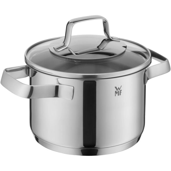 WMF Belmonte Set di Pentole a Induzione 5 Pezzi in Acciaio Inox Cromargan con Coperchi in Vetro