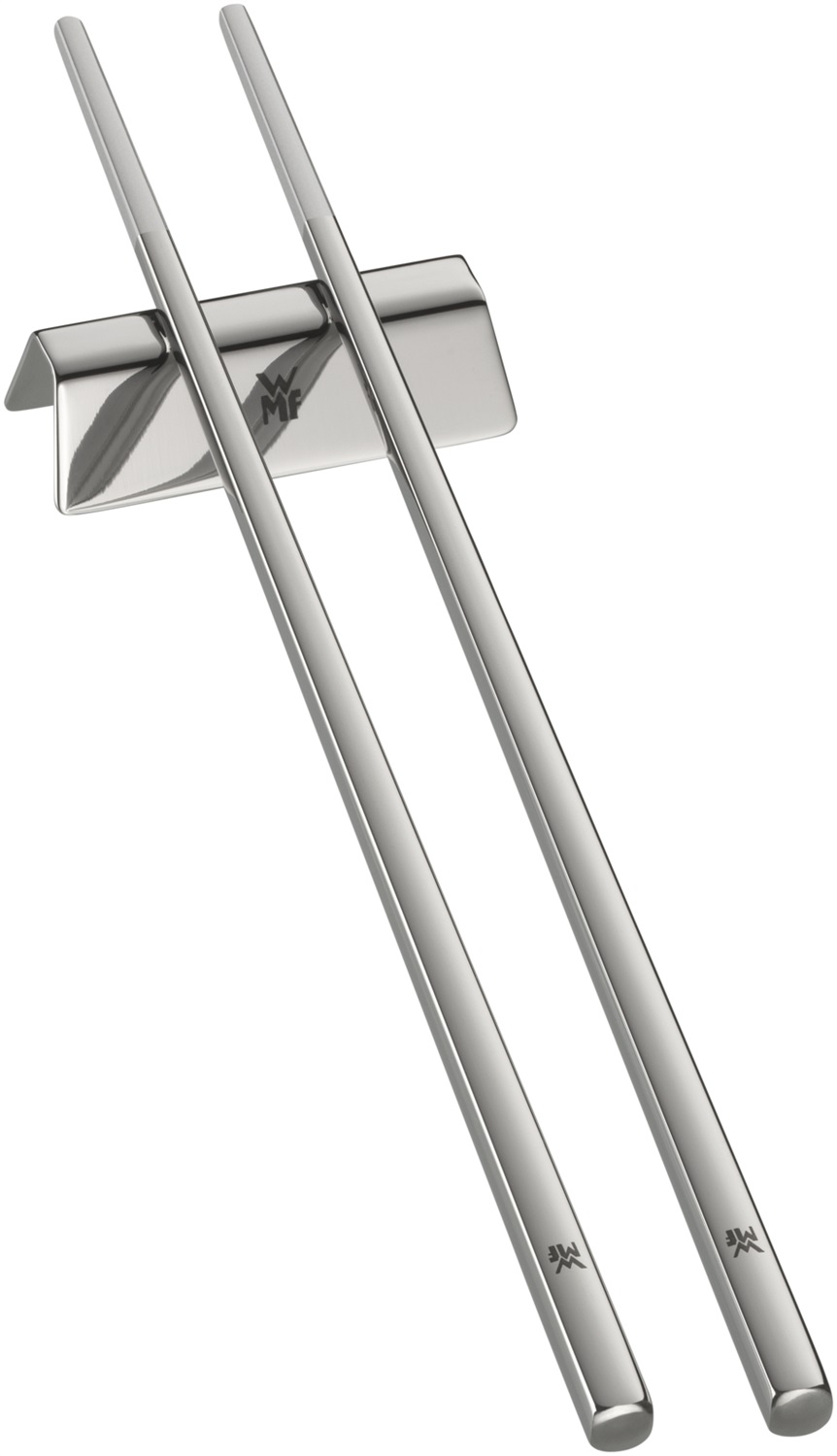 WMF Bacchette Sushi in Acciaio INOX - Set di 6 con Portaposate, Design Ergonomico e Lavabile in Lavastoviglie