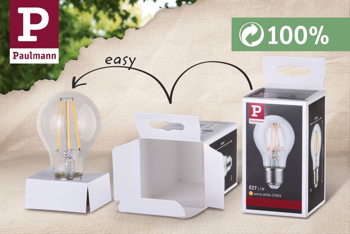 Paulmann 28764 Lampadina LED G125 Globe Dimmerabile 4W Bianco Caldo 2700K E27