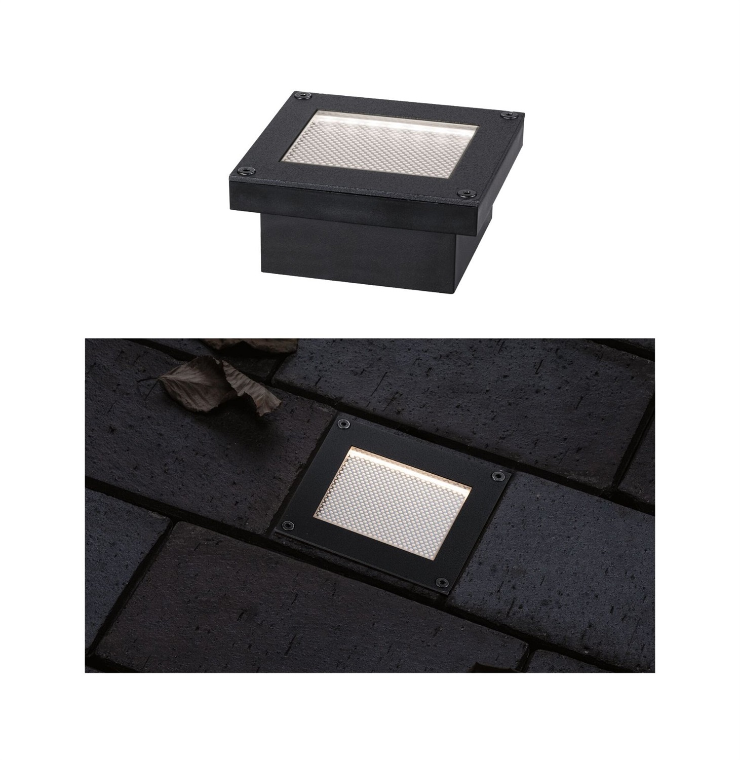 Paulmann Domenic - Lampada da incasso a LED solare IP67 rettangolare, bianco caldo, senza fili, in plastica