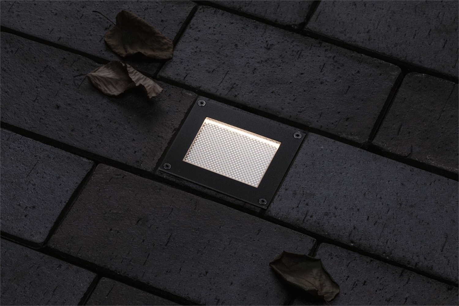 Paulmann Domenic - Lampada da incasso a LED solare IP67 rettangolare, bianco caldo, senza fili, in plastica