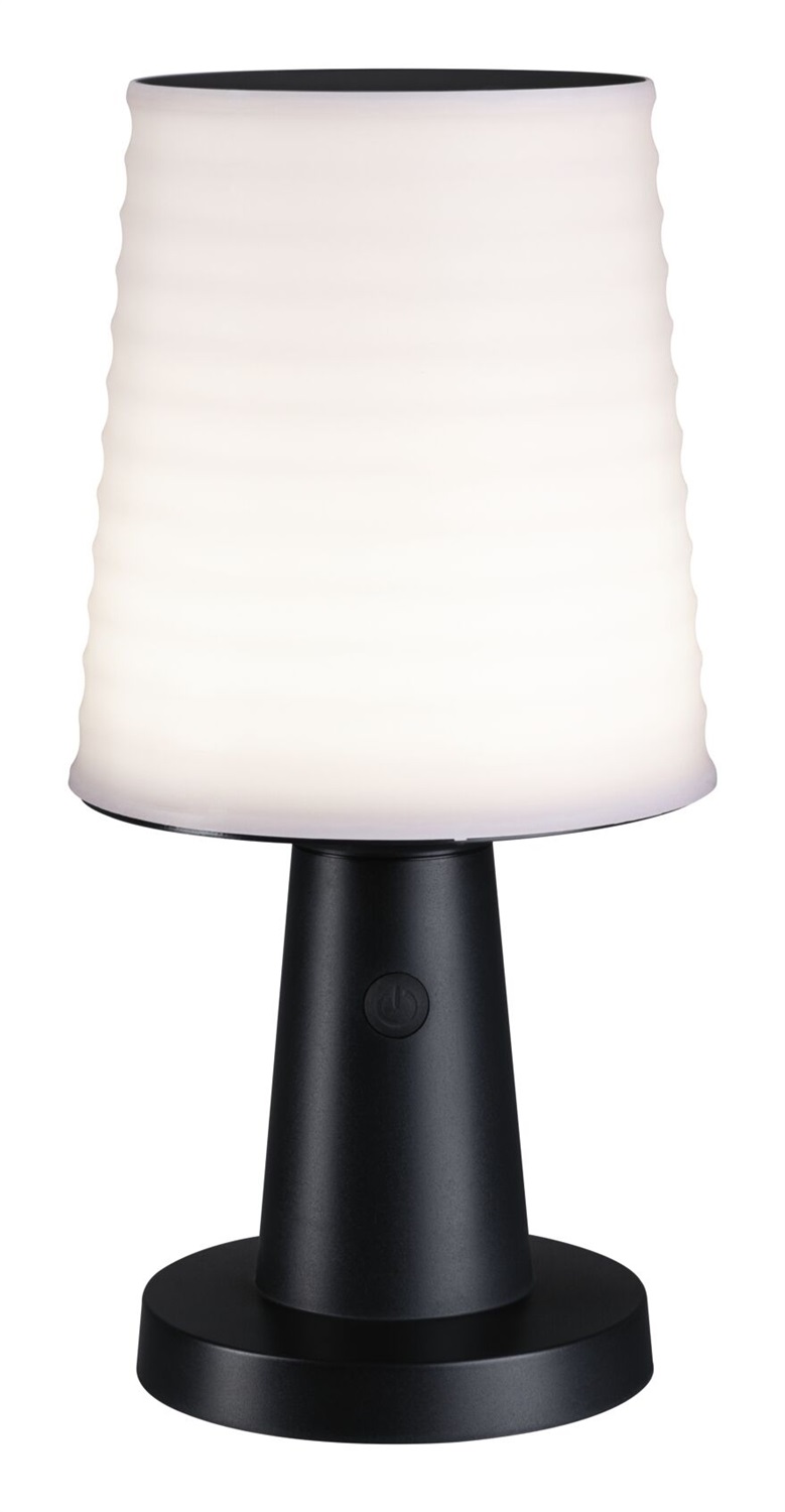 Paulmann Lampada da Tavolo Solare LED Ilanga - Materiale Riciclato, 2700K, 125lm, IP44, Antracite
