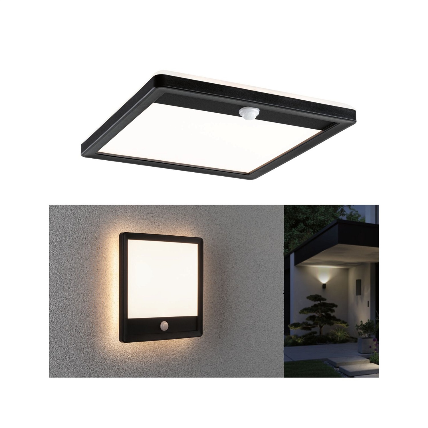 Paulmann Pannello LED per Esterni Lamina con Sensore di Movimento IP44, 14,5 W, 3000K, Resistente all'Acqua di Mare