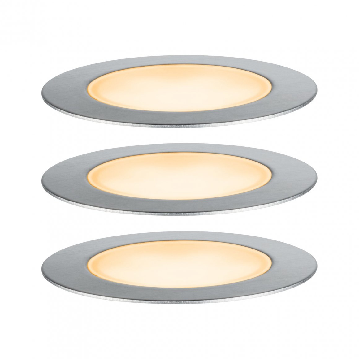 Paulmann 94722 Plug & Shine Faretto LED da Incasso per Esterni Set da 3, Delicata per Insetti, IP67, Luce Calda 2200K