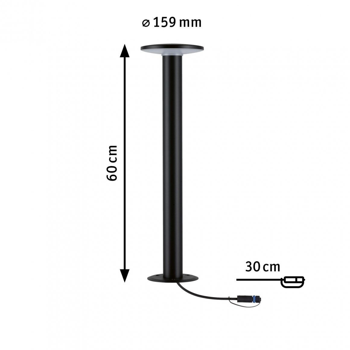 Paulmann 94723 Lampada LED per Esterni Paletto d'Illuminazione Rotonda Dimmerabile IP44 7W Antracite con Luce Dorata