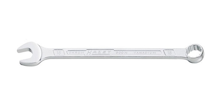HAZET 600N-10 Chiave Combinata a Forchetta/Ad Anello Argento - Apertura 10 mm, Lunghezza 154.5 mm, Esecuzione Lunga e Sottile