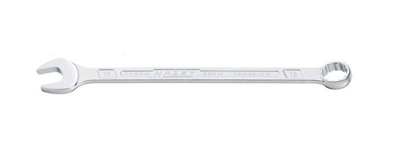 HAZET 600N-13 Chiave Combinata a Forchetta/Ad Anello, Argento, Apertura 13 mm, Lunghezza 193 mm, Esecuzione Lunga e Sottile