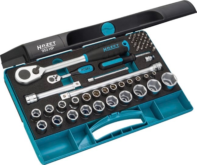 HAZET 953HP Set di chiavi a bussola 47 pz con cricchetto reversibile HiPer e varie misure
