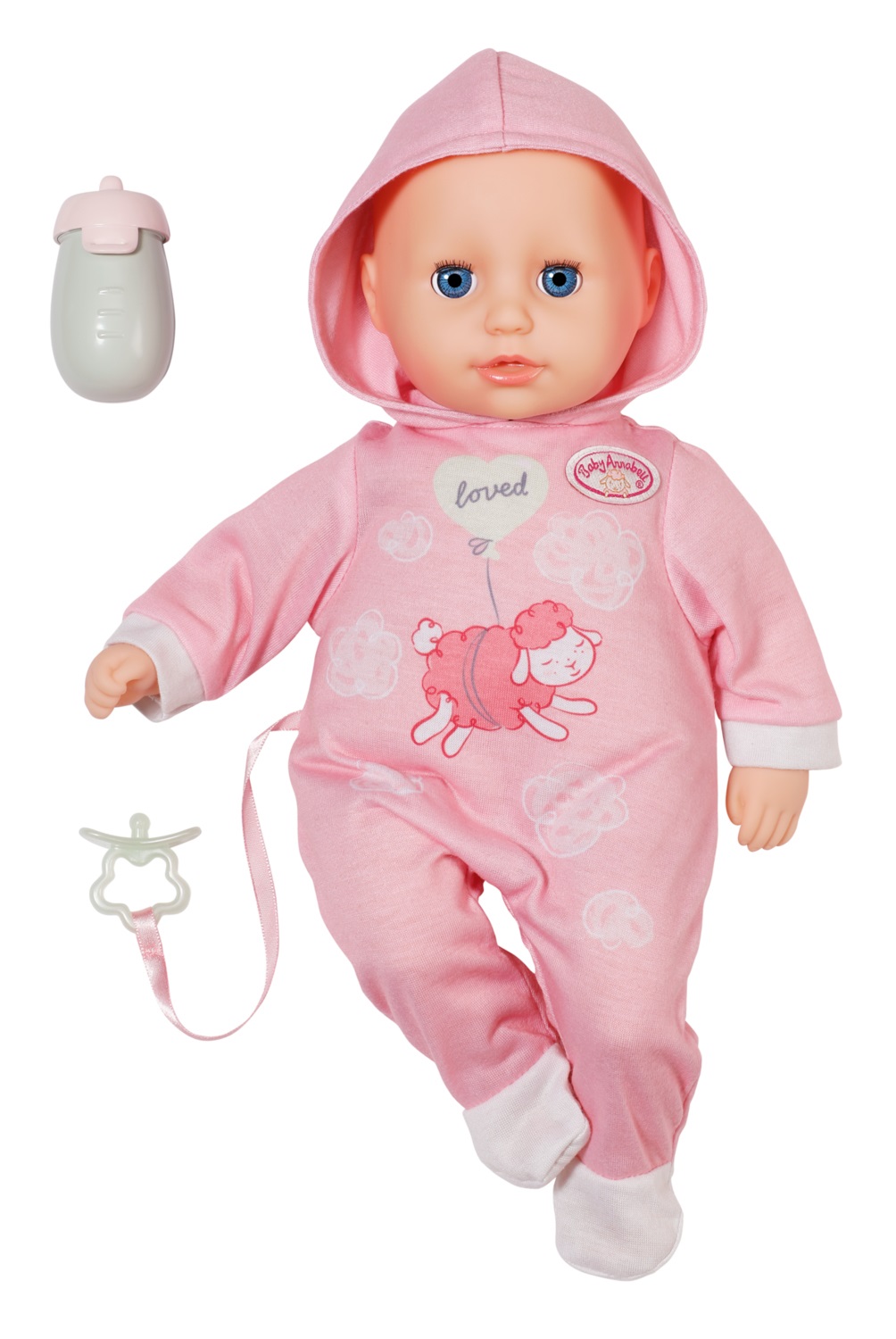 Zapf Creation Baby Annabell® Hannah - Bambola in tessuto da 36 cm con 5 funzioni interattive per bambini da 1 anno