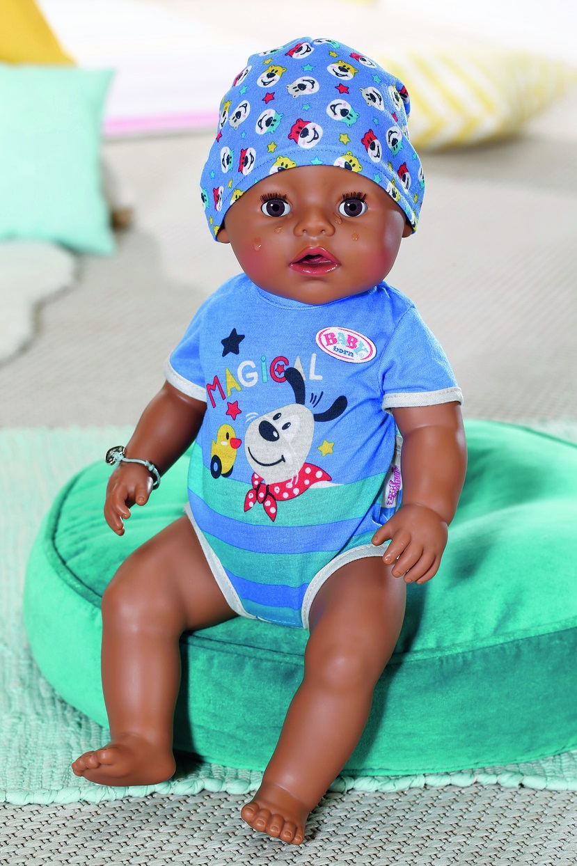 BABY born Magic Boy Doll 43cm - Facile per le mani dei bambini, promuove empatia e abilità sociali, include outfit e 10 accessori